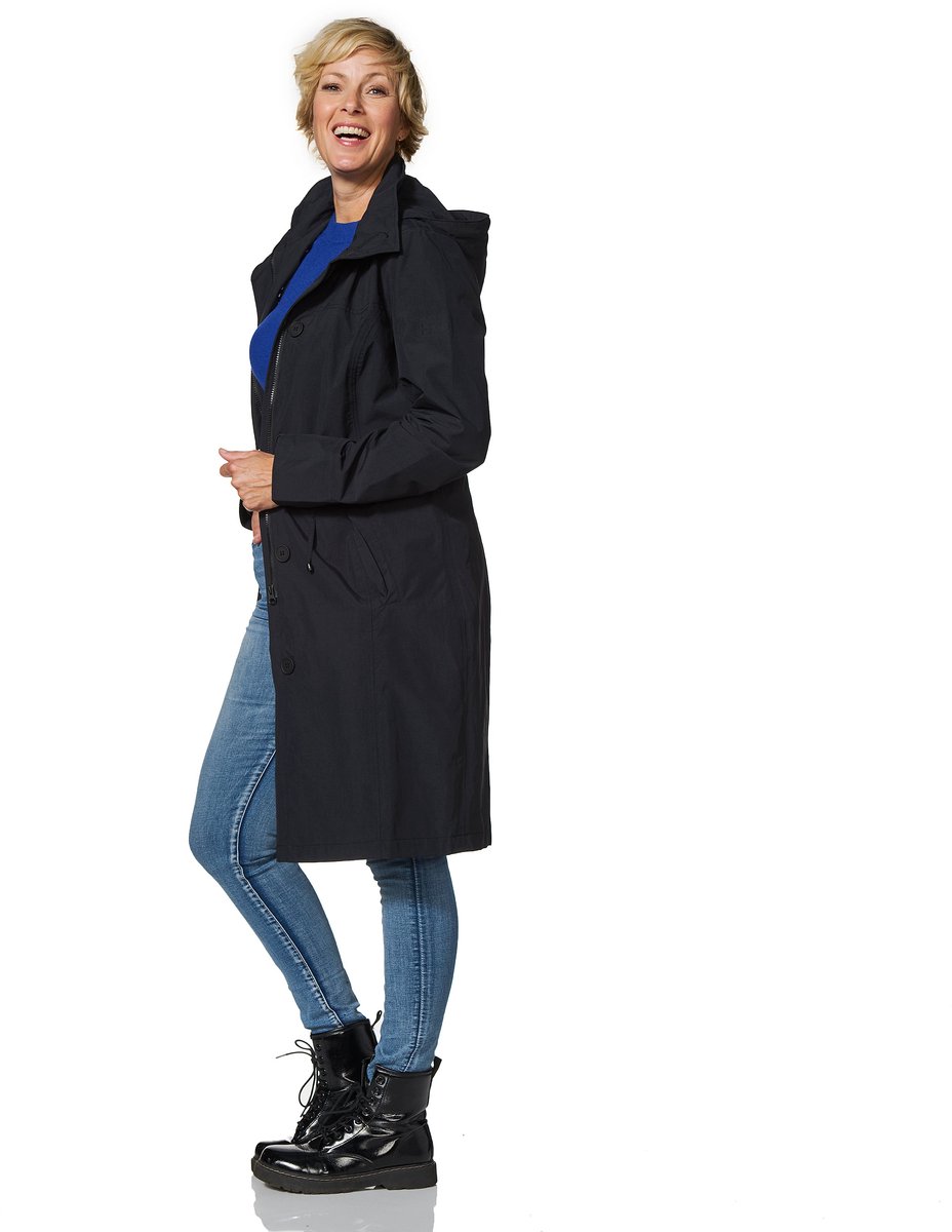 Happy Rainy Days Lange Regenjas Dames Porto Zwart