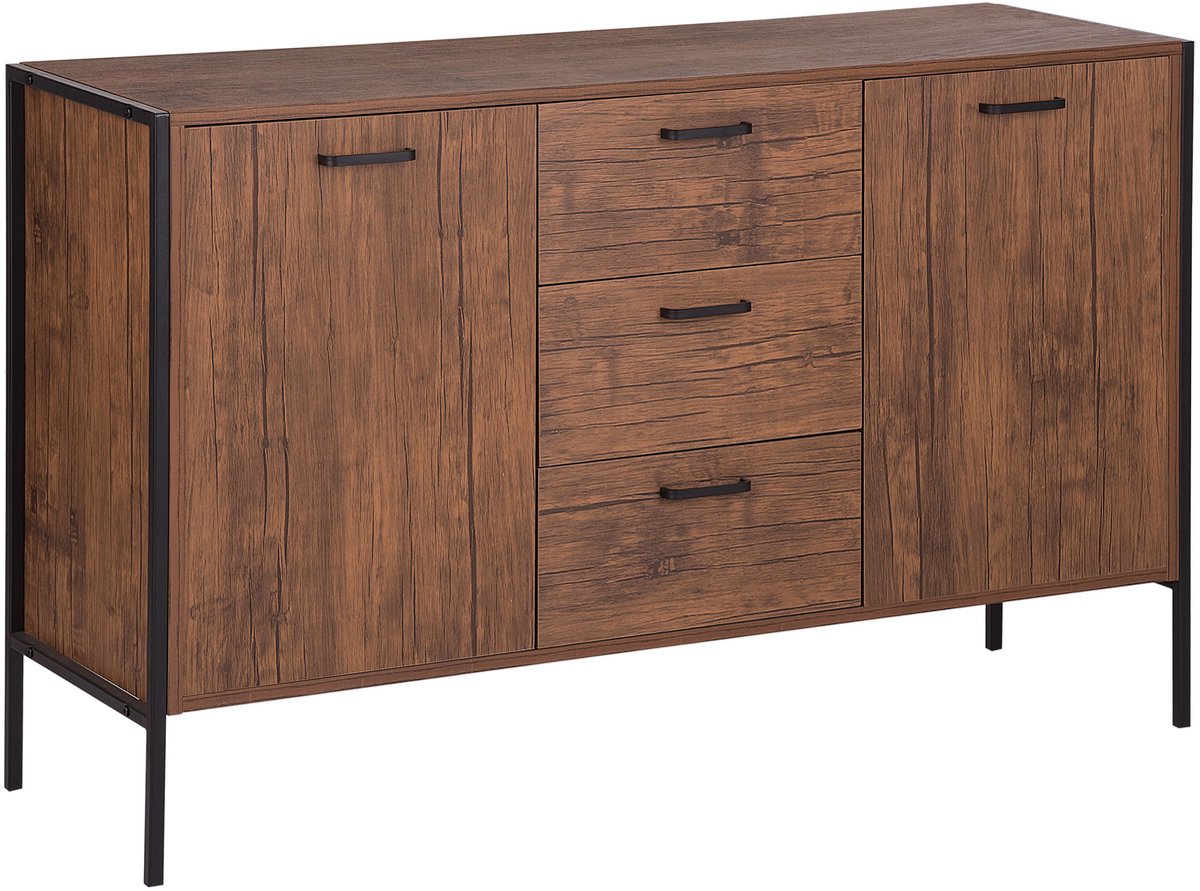 Beliani TIFTON - Sideboard - Donkere houtkleur - MDF Bruin