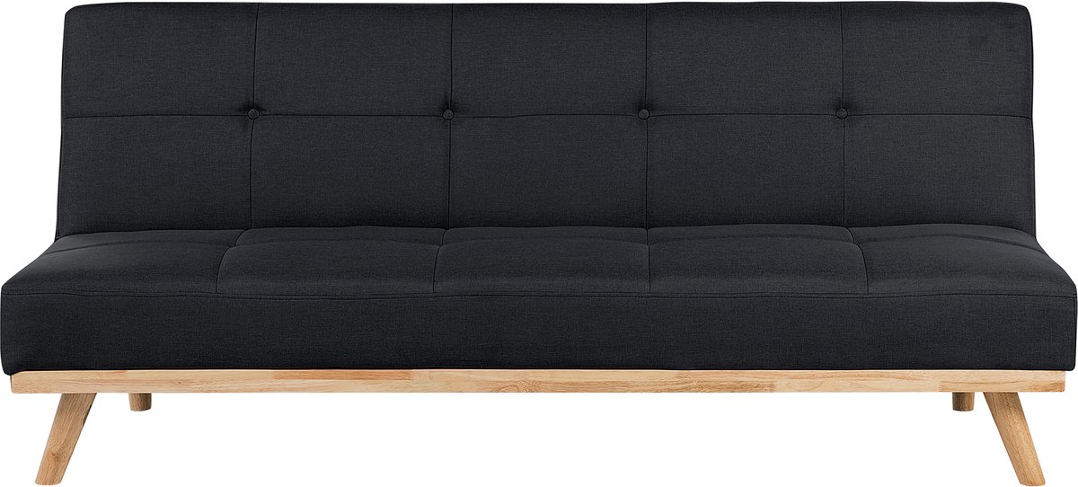 Beliani FROYA - Slaapbank 3-zits - Zwart - Polyester