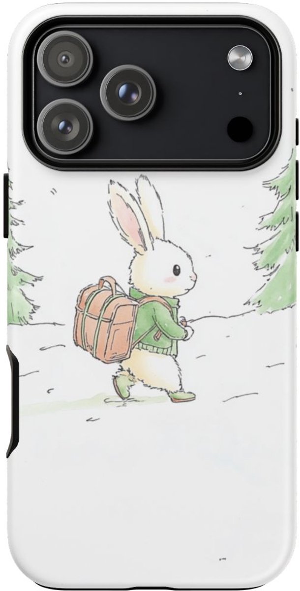 Lief Konijntje Wandelt in Besneeuwd Bos – Telefoonhoesje Geschikt voor iPhone 17 Pro Max