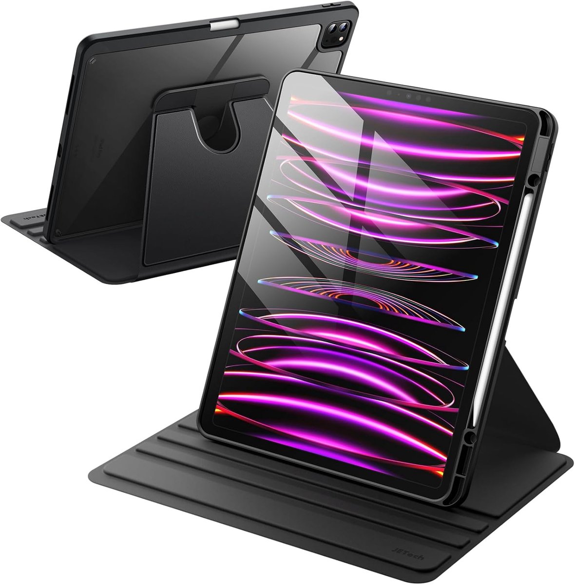iPad Pro 12,9 Inch Roterende Hoes met Pencil Houder - 360-Graden Rotatie en Automatische Wek/Slapfunctie (Zwart)