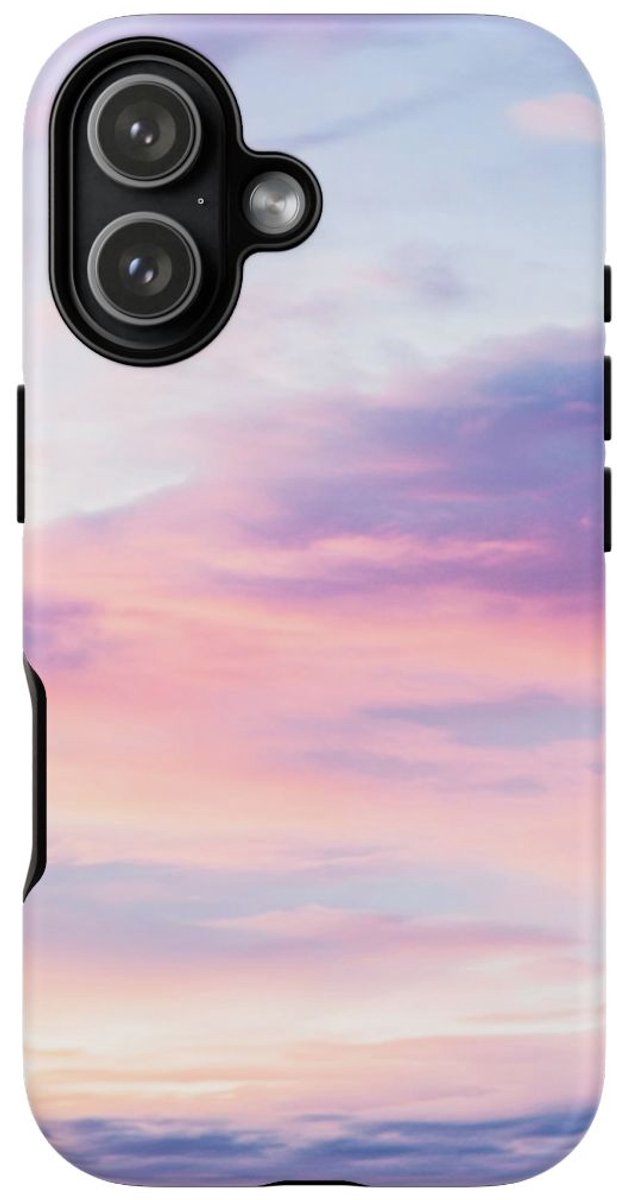 Zachtroze en Blauwe Zonsondergang – Telefoonhoesje Geschikt voor iPhone 17