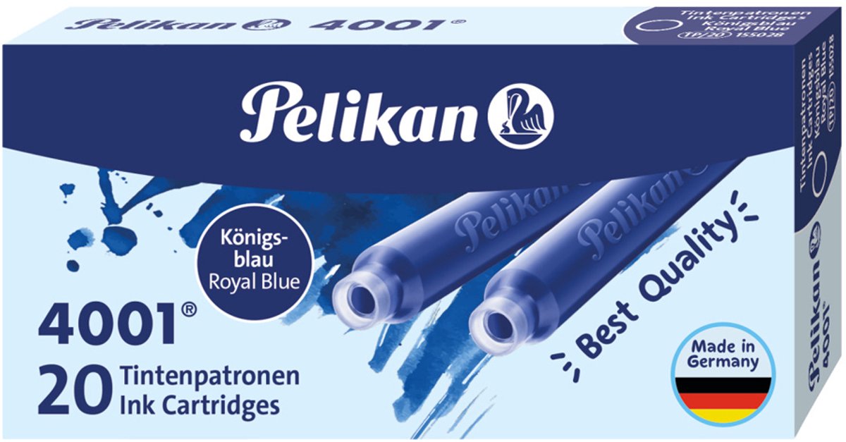 Pelikan 155028 vulpencartridge 20 stuk(s) Compatibel Blauw