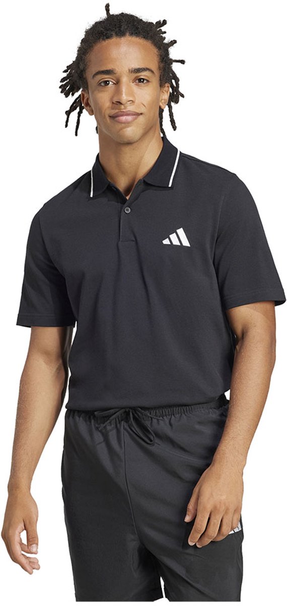Adidas Essentials Small Logo Piqué Korte Mouw Poloshirt S Man Zwart
