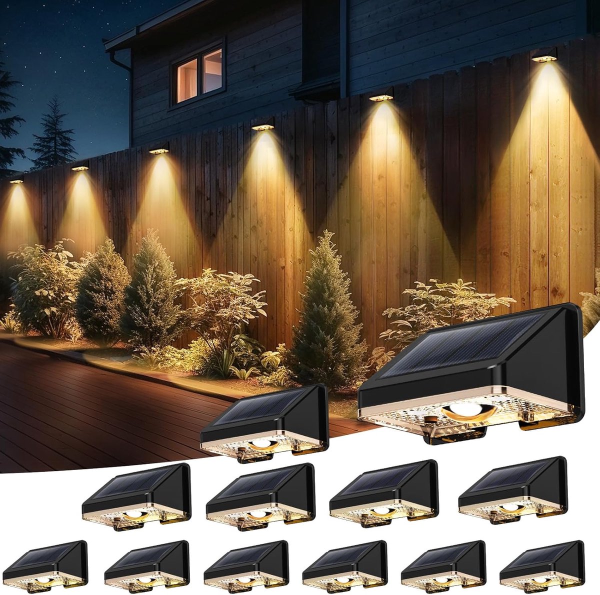 Buitenwandlamp Op Zonne-Energie - Waterdichte Tuinverlichting Met Lange Brandduur