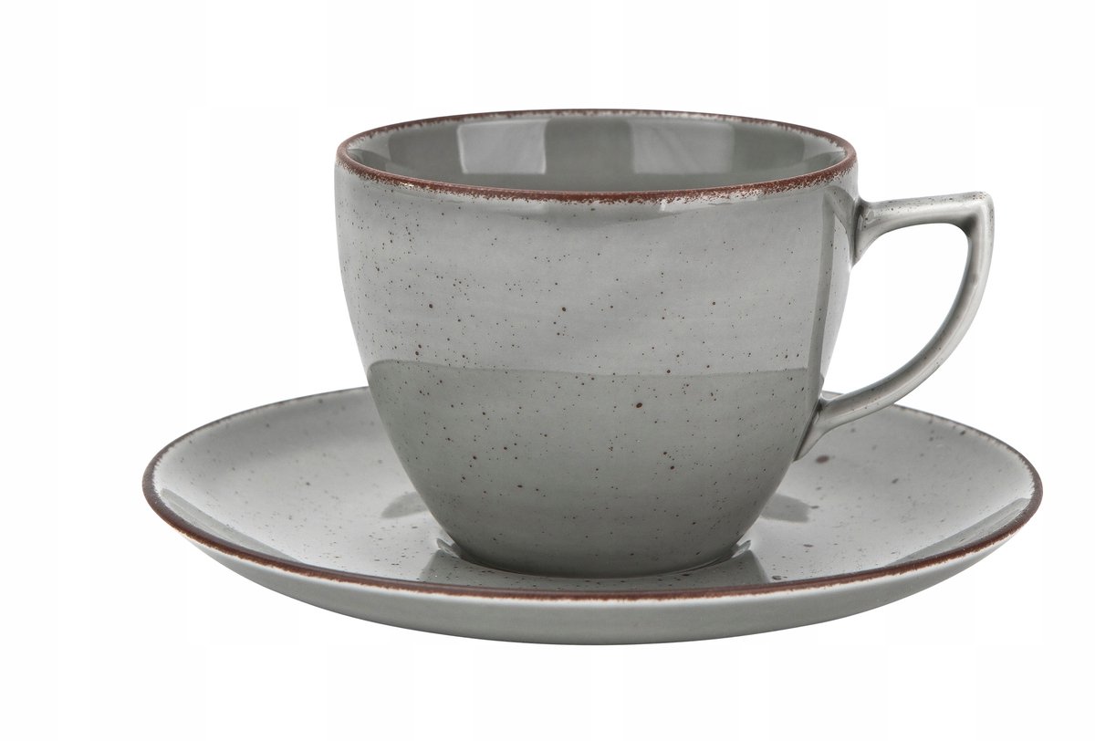 City Grijze Koffieservies Set 6 Kopjes 200ml + Schoteltjes