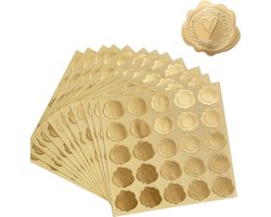 300 stuks - Sluitsticker - Sluitzegel Gouden - Sluitzegel - Cadeau Dichtplakken - Huwelijk Sluitzegels - Envelop Sluitzegel - Voor huwelijksuitnodigingen, wenskaarten en bedankjes - Zelfklevende envelopsluitingen - Goud