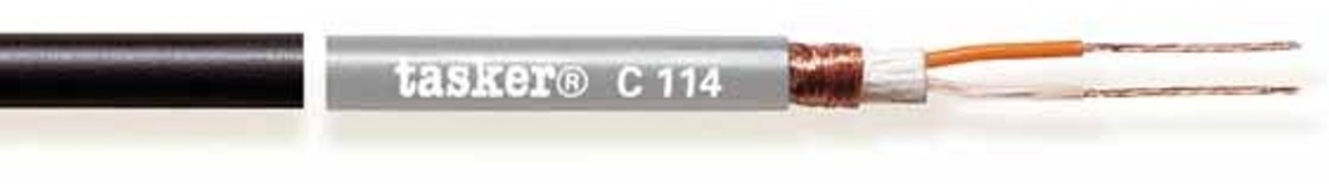 Tasker C114-Black audiokabel, 2x 0.25 mm², ø 6 mm, 100 m