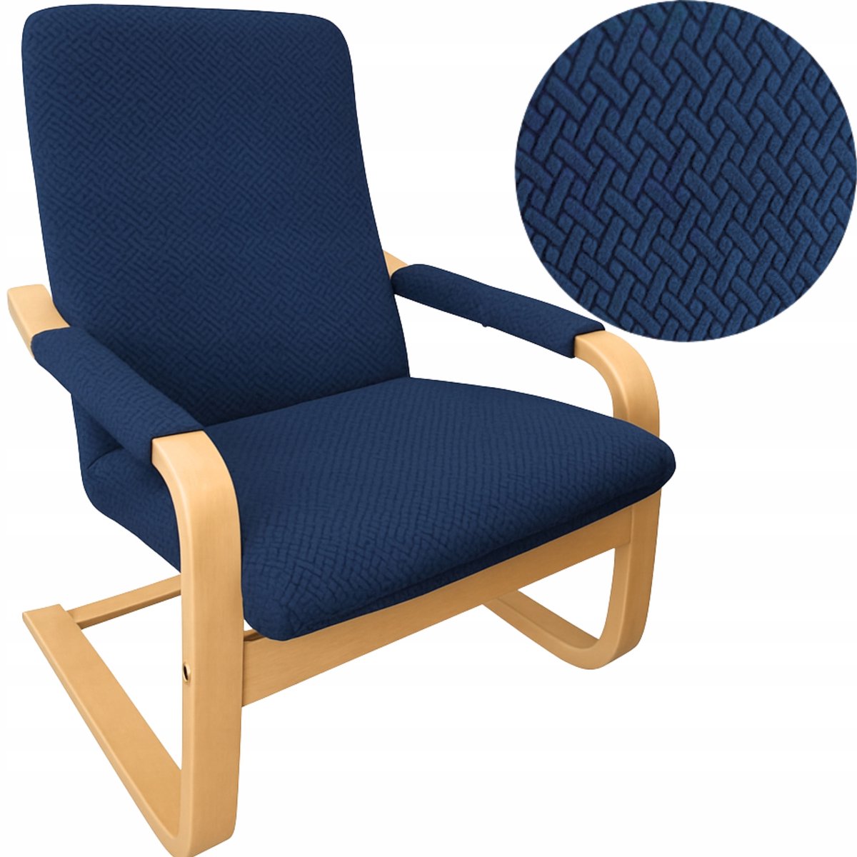 Elastische stoelen Finka Jacquard Viscous Premium Marine Blue