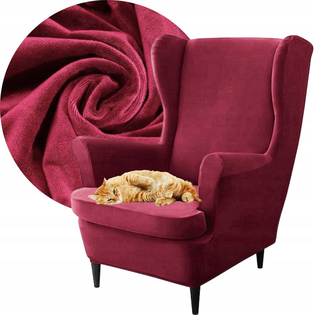 Elastische Stoelhoes Velours Premium Bordeaux - Bescherming & Stijl