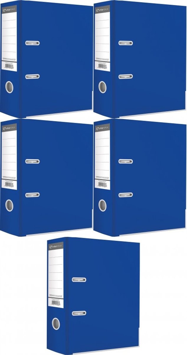 Mapjes A4 75mm Blauw met Hendel - Set van 5