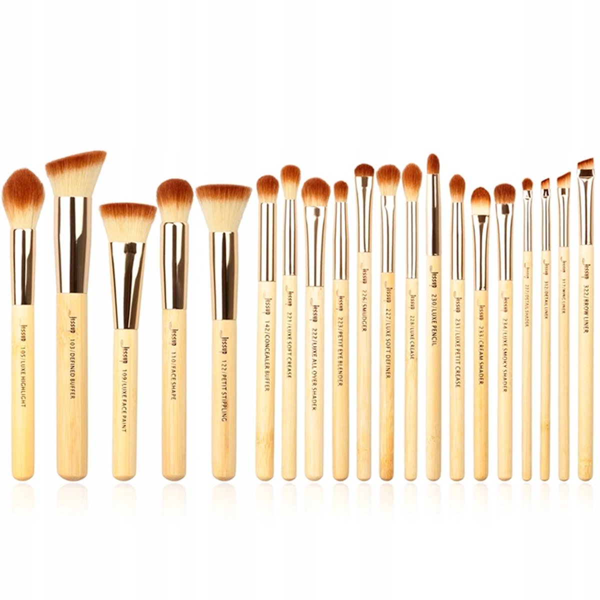 JESSUP - T145 Professionele Bamboe Make-up Kwasten Set - 20 Stuks Synthetisch Haar
