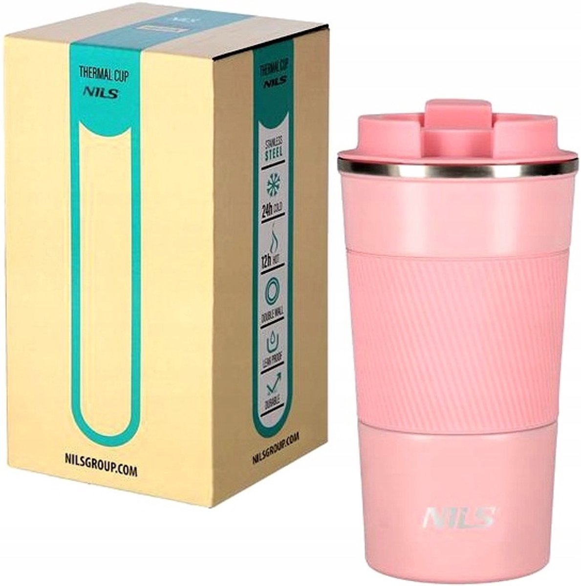 Nils NCC09 Roze Thermobeker 510ml - Lichtgewicht & Praktisch voor Buiten
