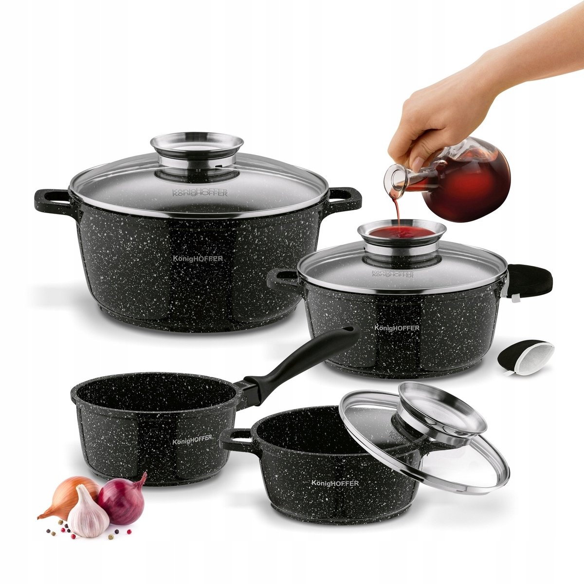Konigoffer Kingstone Pannenset 9-delig - Inductie- & Ovengeschikt