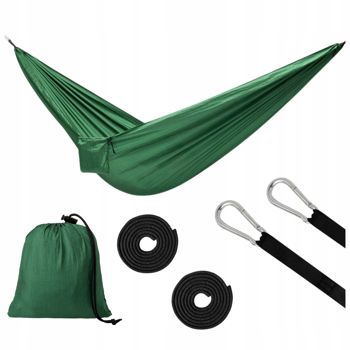 Groene Reishangmat 260cm - Draagkracht 120kg - Compact & licht van gewicht