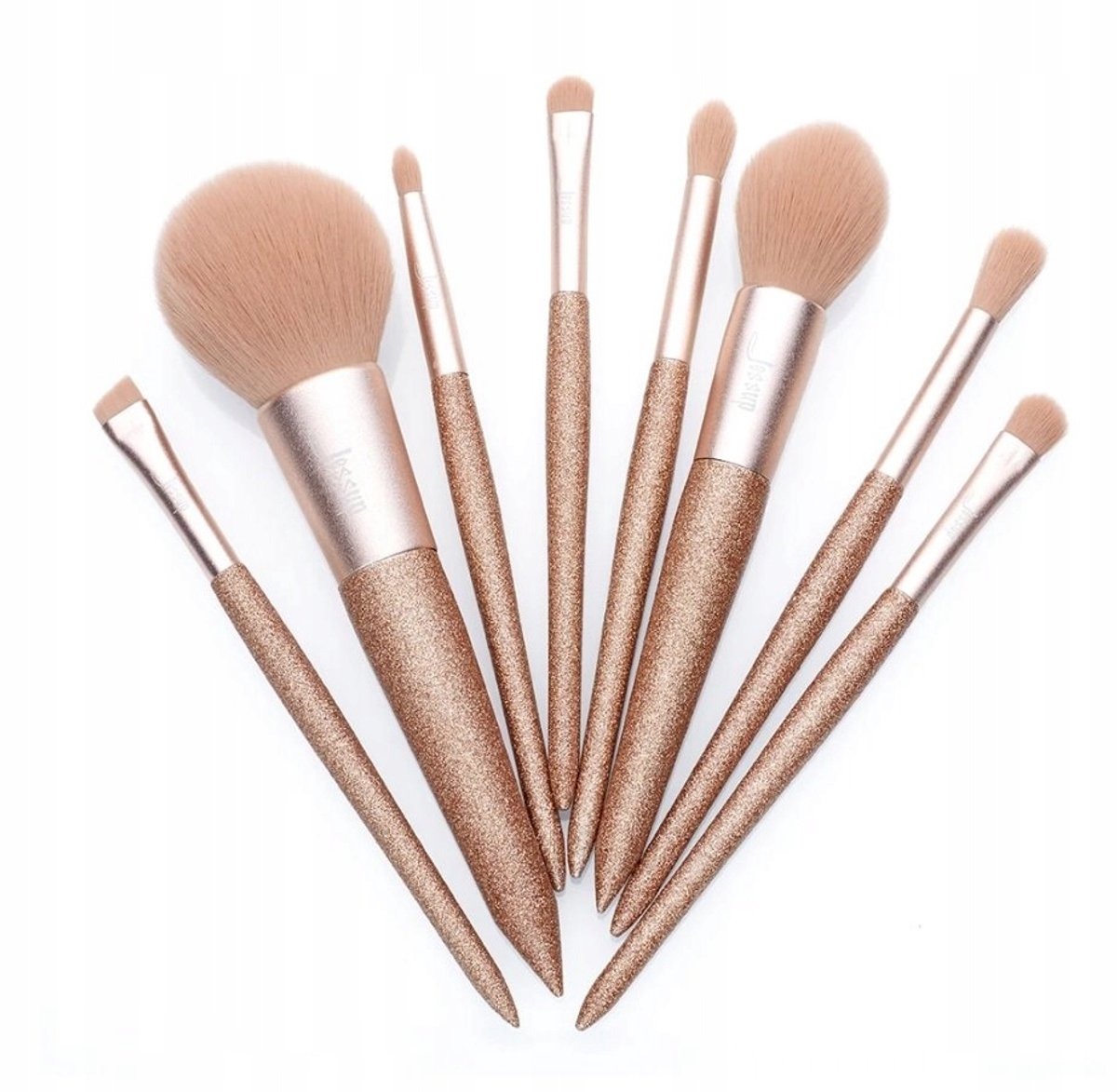 Jessup T266 Shining Party Gouden Make-up Kwastenset - 8 Stuks