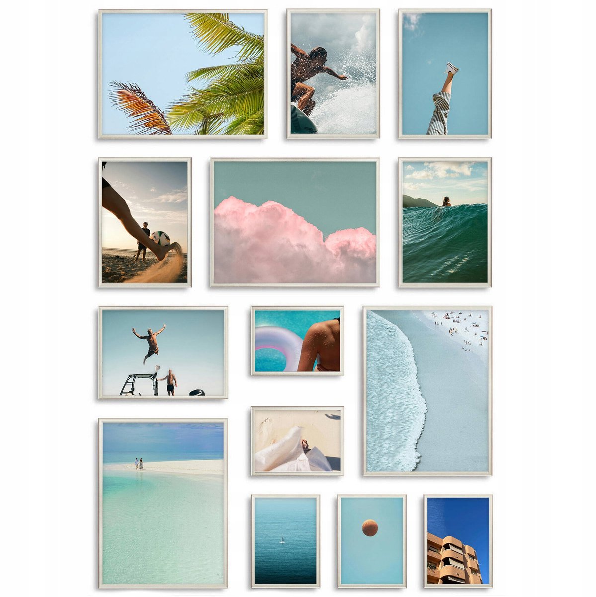 Zilveren Fotolijst Galerij Set - 14 Stuks - Houten Lijsten