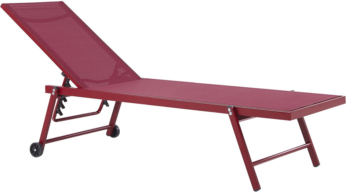 Beliani PORTOFINO - Lounger - Rood - Aluminium