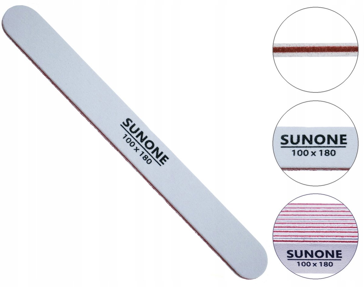SUNONE Nagelvijl 100/180 Recht Wit - 10 Stuks