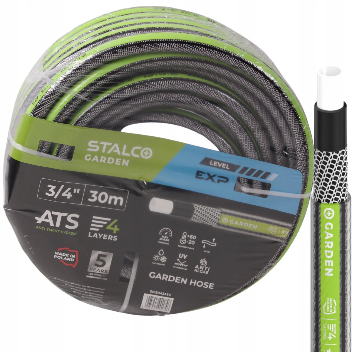 4-Laags Tuinslang 3/4" x 30m - Knikt Niet, Verstrengelt Niet