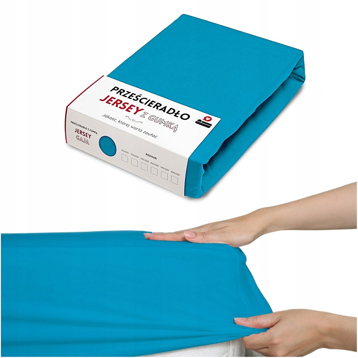 Jersey Hoeslake 160x200cm Katoen met Elastiek - Turquoise