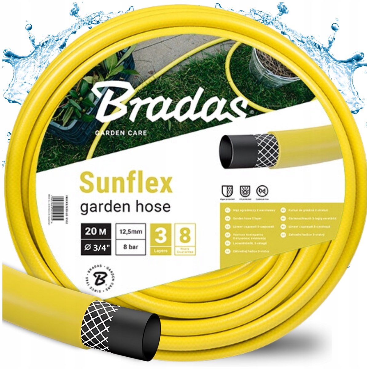 Bradas Sunflex Tuinslang 3/4" 20m - UV-bestendig & algenbestendig