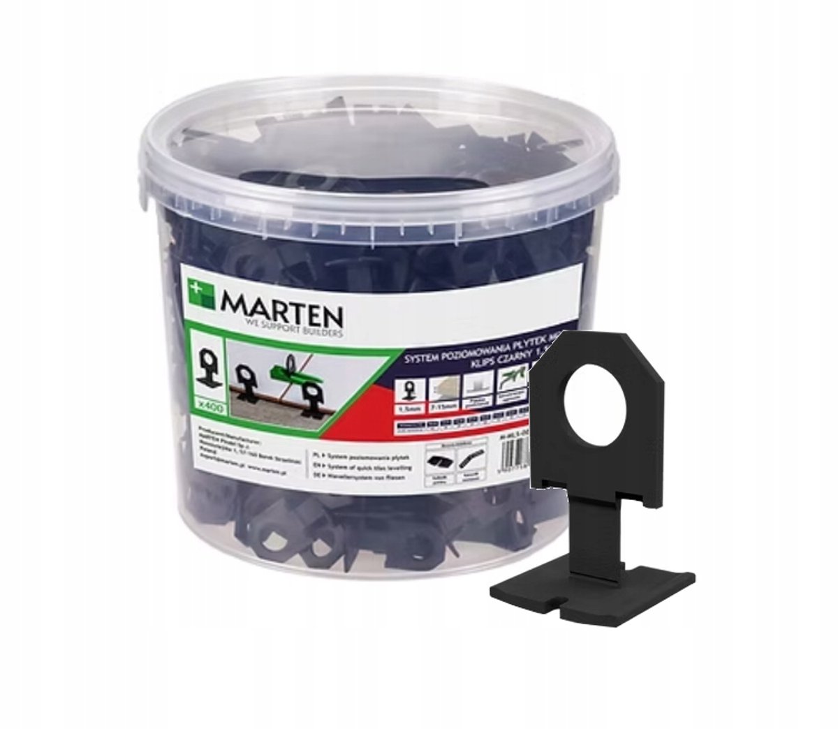 Marten Tegel Leveling Systeem Clips 400st 1.5mm Emmer