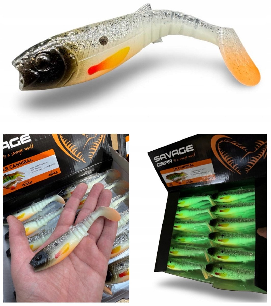 Merkloos Fluorescerende Rubberen Kunstaas - 12,5 cm - Roofvis