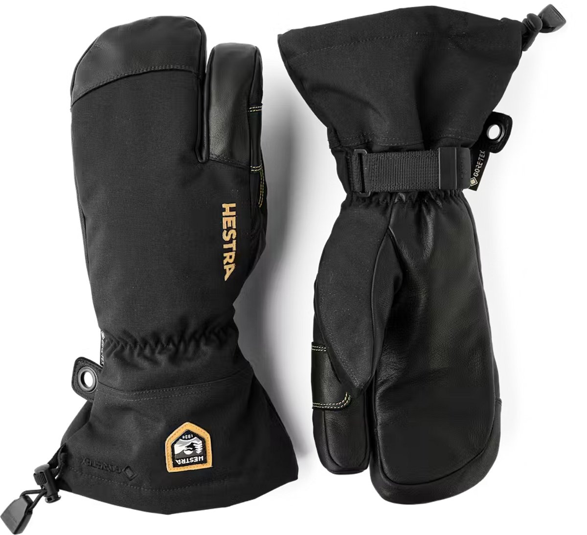 Hestra Army Leather Gore Tex 3-finger Zwart