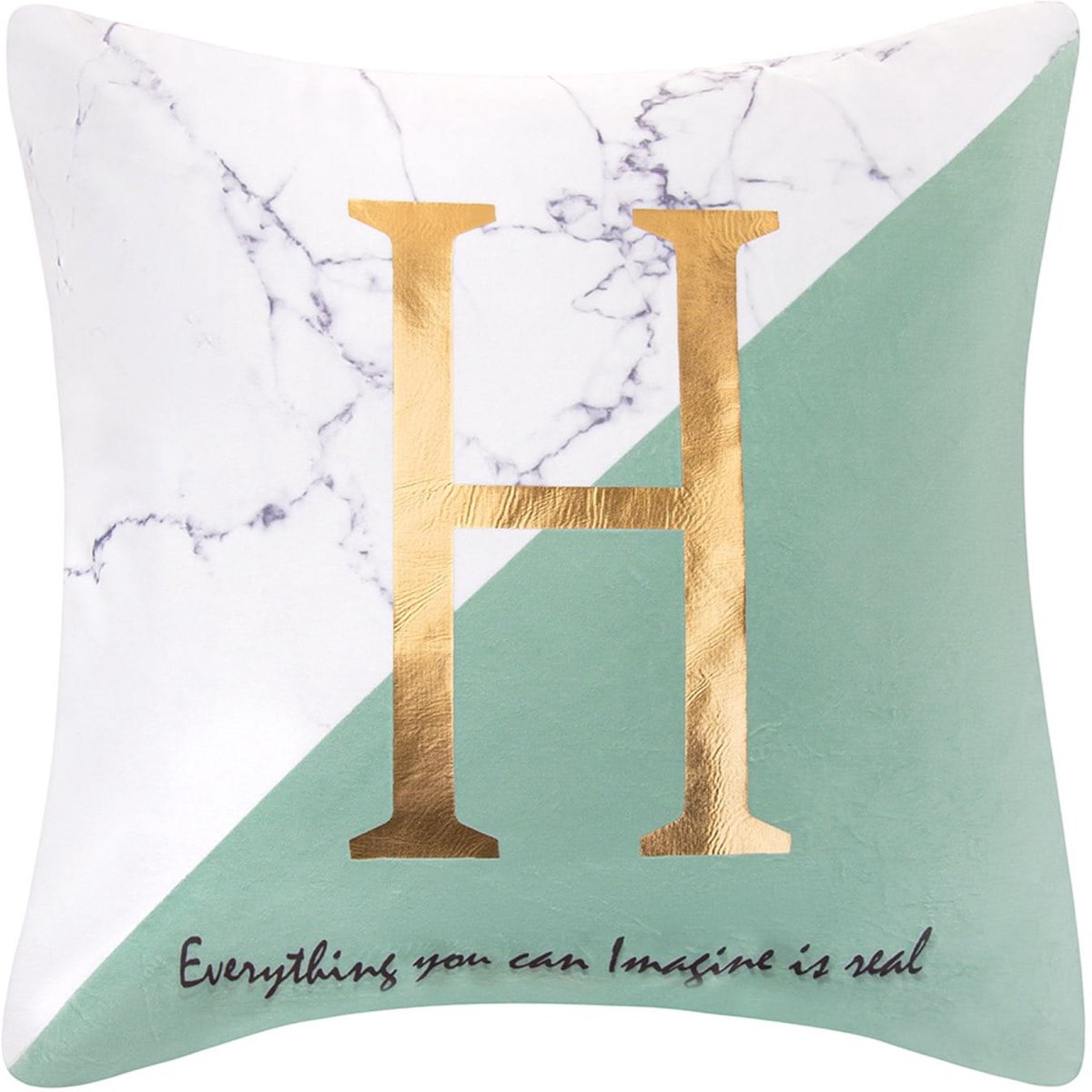 Decoratieve Kussenhoes Mintgroen Wit 45x45 cm