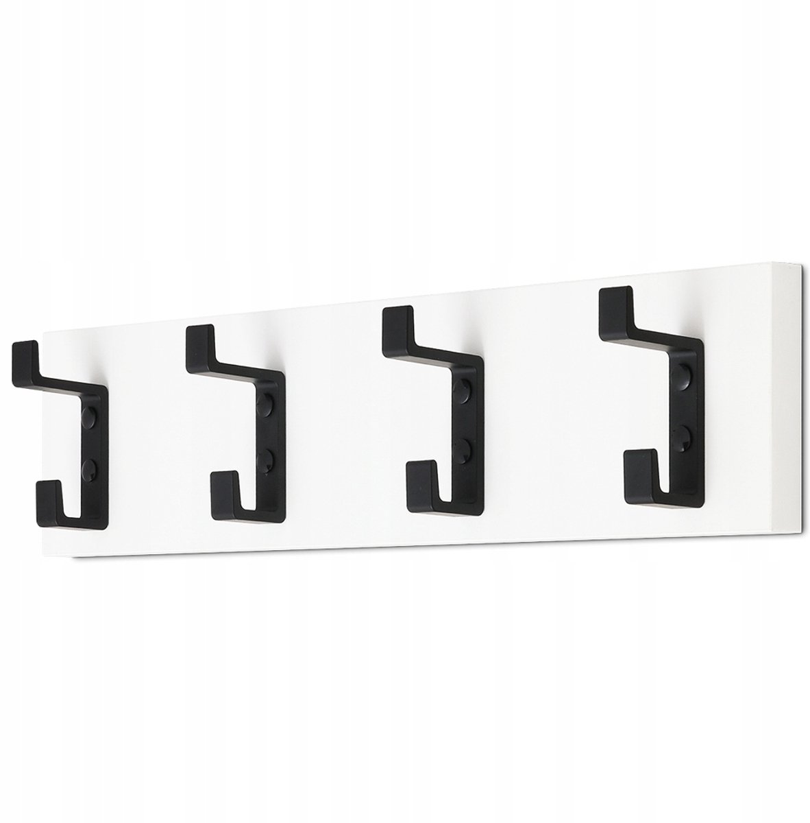 Wandkapstok Loft Stijl met 4 Haken - Wit