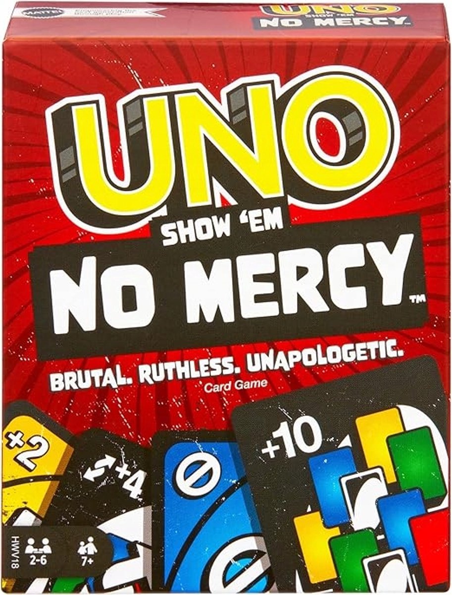 UNO No Mercy-kaartspel - Nieuwe versie voor eindeloos plezier