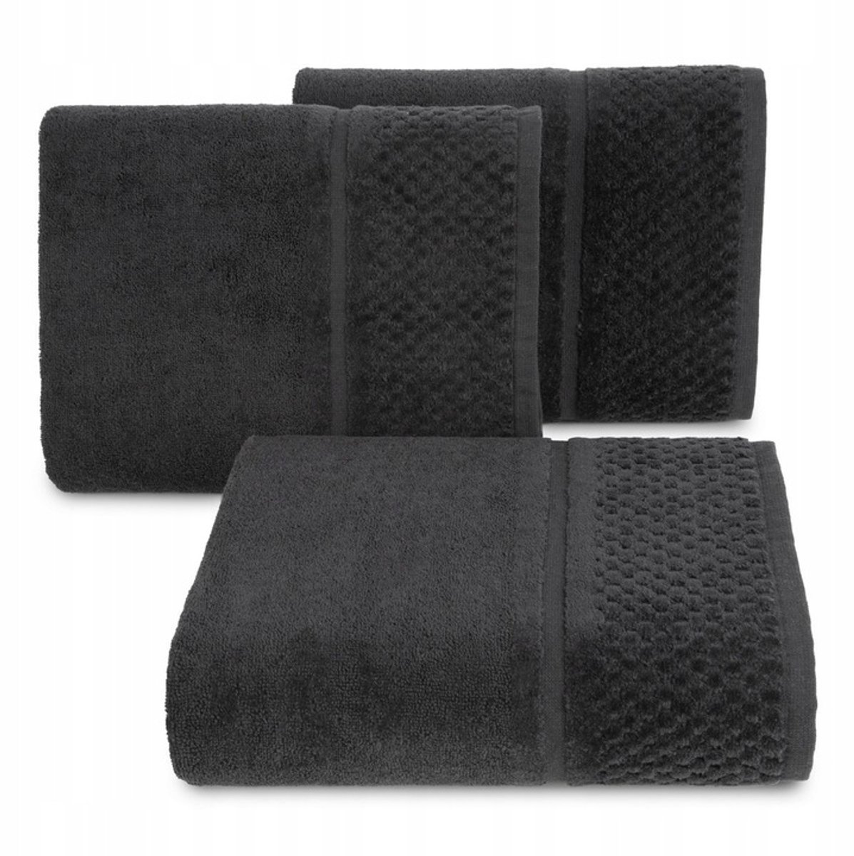 IBIZA Badhanddoek Katoen 30x50cm 550g/m² Zwart - Luxe Zacht