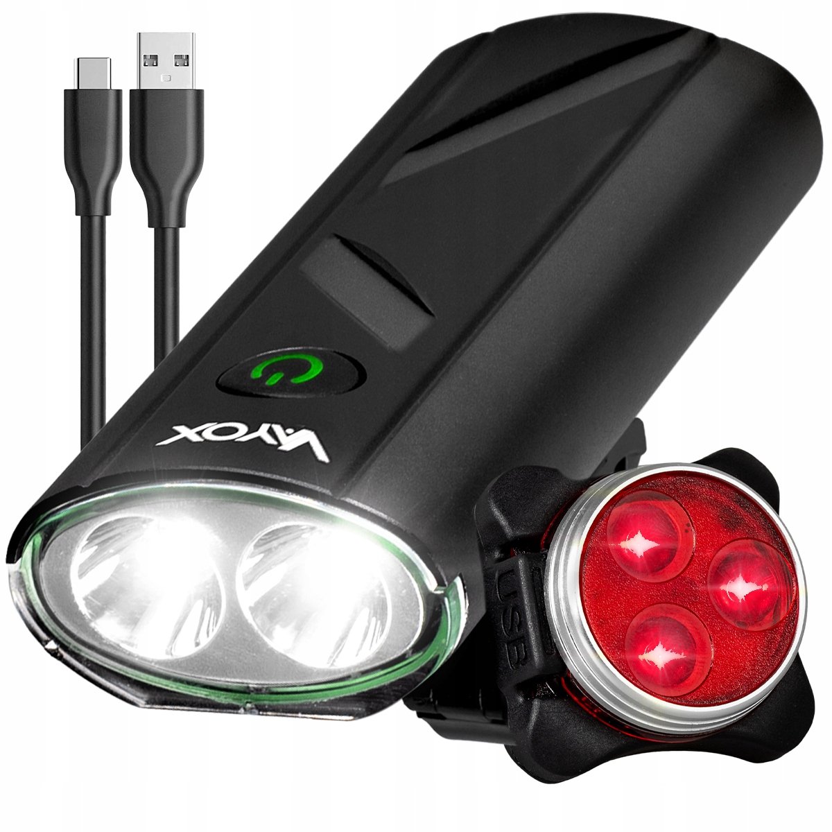 LED Fietsverlichting Set Voor & Achter USB Oplaadbaar