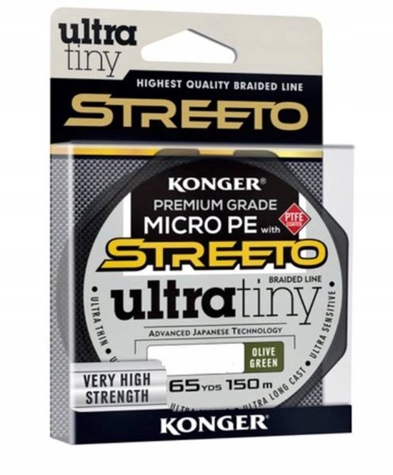 Konger Streeto Ultra Tiny 0.08mm/3.95kg 150m Vlechtlijn - Olijfgroen van Merkloos — afbeelding 4