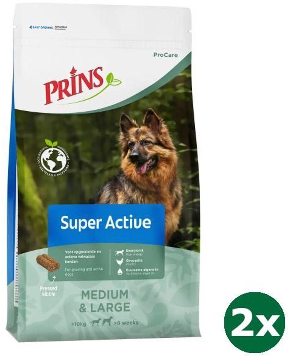 2x20 kg Prins procare super active hondenvoer
