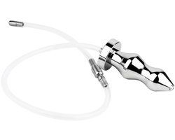 Kiotos - Holle Penisplug - Holle Dilator - Met Holle Geribbelde Buttplug - Ass Lock - RVS