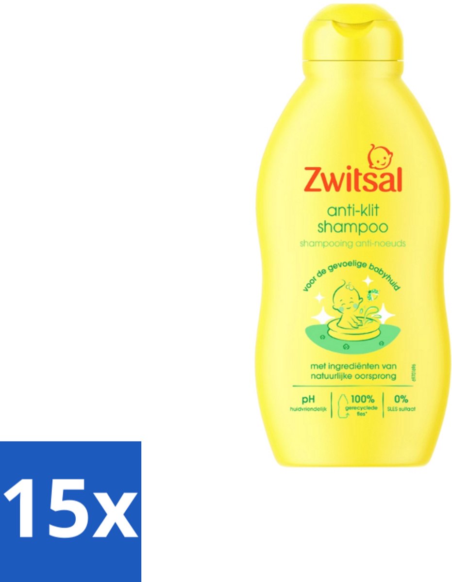 Image of 15 x Zwitsal - Anti-Klit Shampoo - Zachte Ontwarring - 200 ml - Klittenvrij - Kokosolie Shampoo - Oogvriendelijke Shampoo