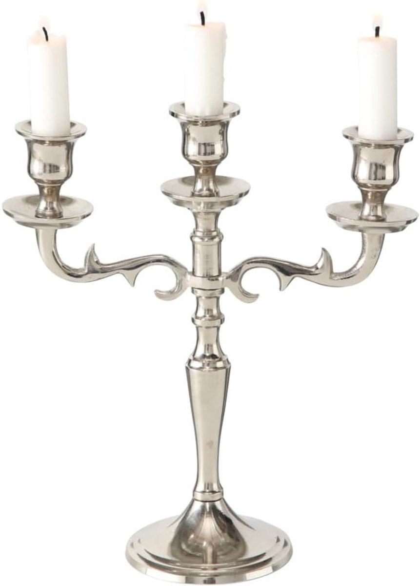 Stijlvolle Metalen Kandelaar voor Drie Kaarsen - 26 cm Hoog, Perfect voor Eettafel en Terr
