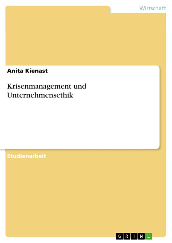 Krisenmanagement und Unternehmensethik - cover