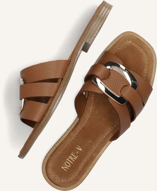 Notre-V 22718 Slippers - Dames - Cognac - Maat 36