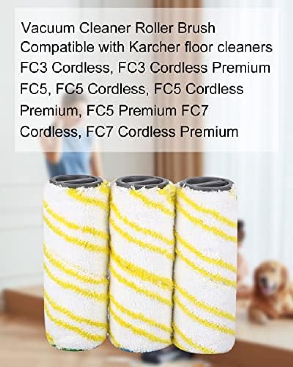 PromoHome Reservewielen Set van 4 Stuks geschikt voor Kärcher FC3, FC3D, FC5, FC7 - reserverollen voor Kärcher EWM 2 draadloze elektrische vloerreiniger, 2.055-006.0 (geel) – foto 5