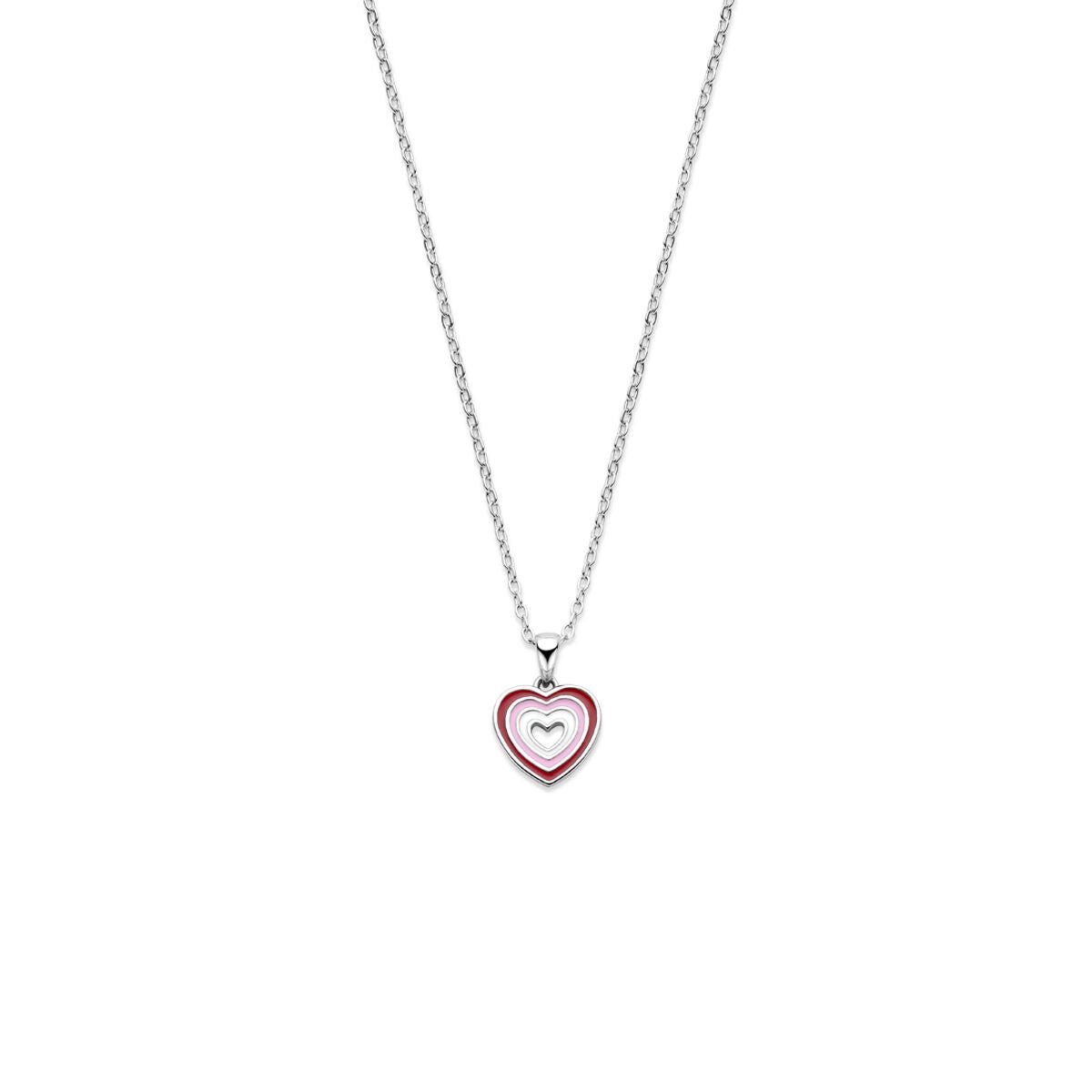 Collier emaille hartje 36 + 3 cm