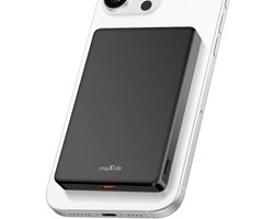 MaXlife, Externe Batterij 5000mAh MagSafe en Qi2 15W met USB-C PD 20W Kabel, Zwart