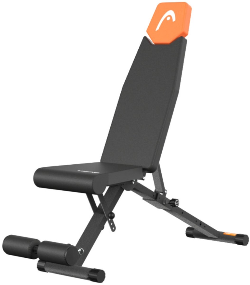 HEAD Fitnessbank Halterbank Bench Press Traningsbank Verstelbaar & Inklapbaar Krachttraining Fitness Zwart