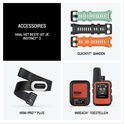 Garmin Instinct 3 accessoires: QuickFit banden, HRM-Pro Plus, InReach toestellen.