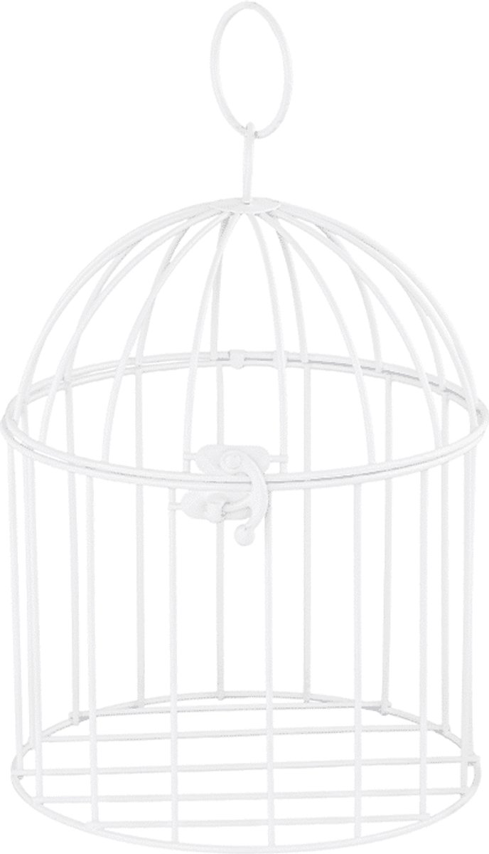 PartyDeco - Decoratieve hangende vogelkooi (24 cm)