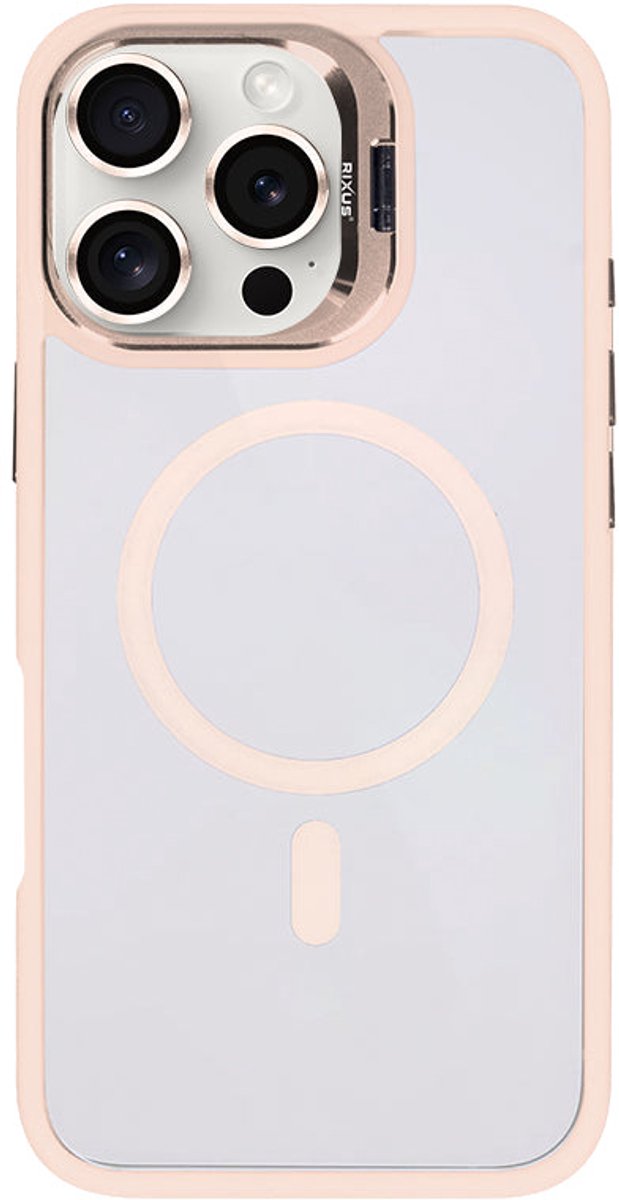 Rixus Classic 03 Case With MagSafe For Apple iPhone 16 Pro Light Pink