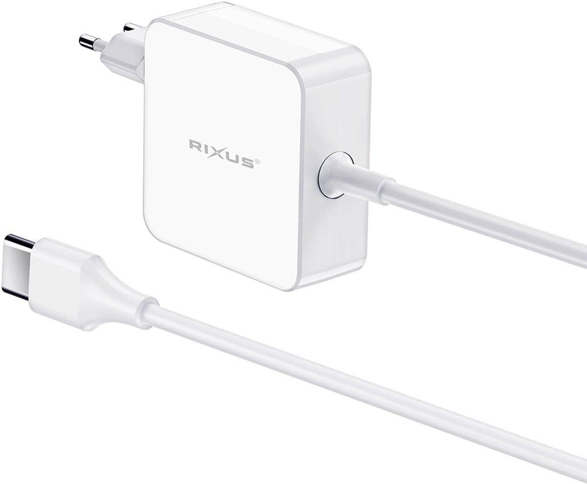 Rixus 96W Fast Power Adapter With Charging Cable USB-C White
