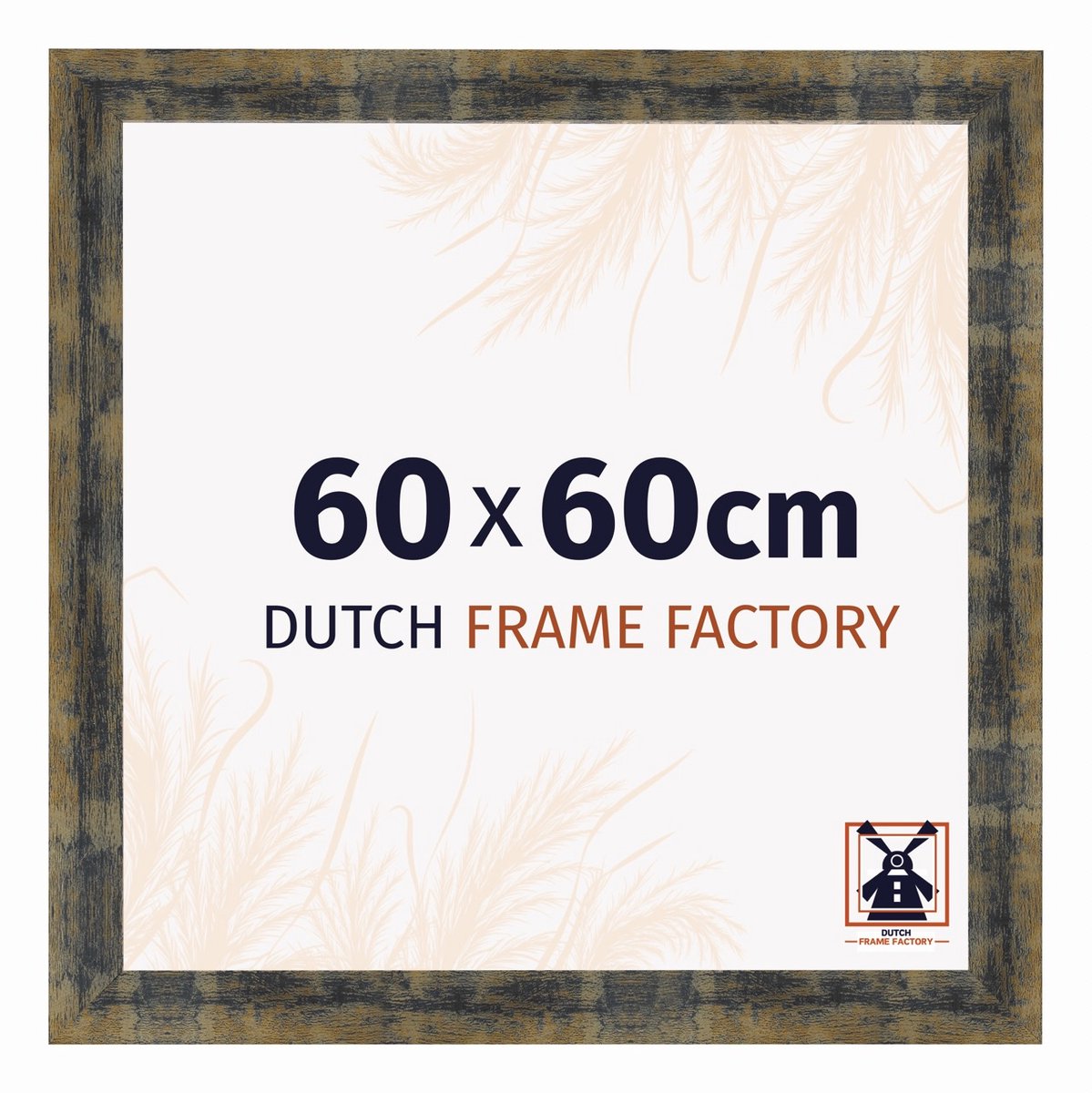 Dutch Frame Factory Fotolijst 60x60 cm - MDF - Blauw Goud Gemeleerd - Praag